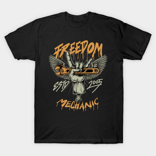 Freedom Mechanic T-Shirt by Tonymidi Artworks Studio